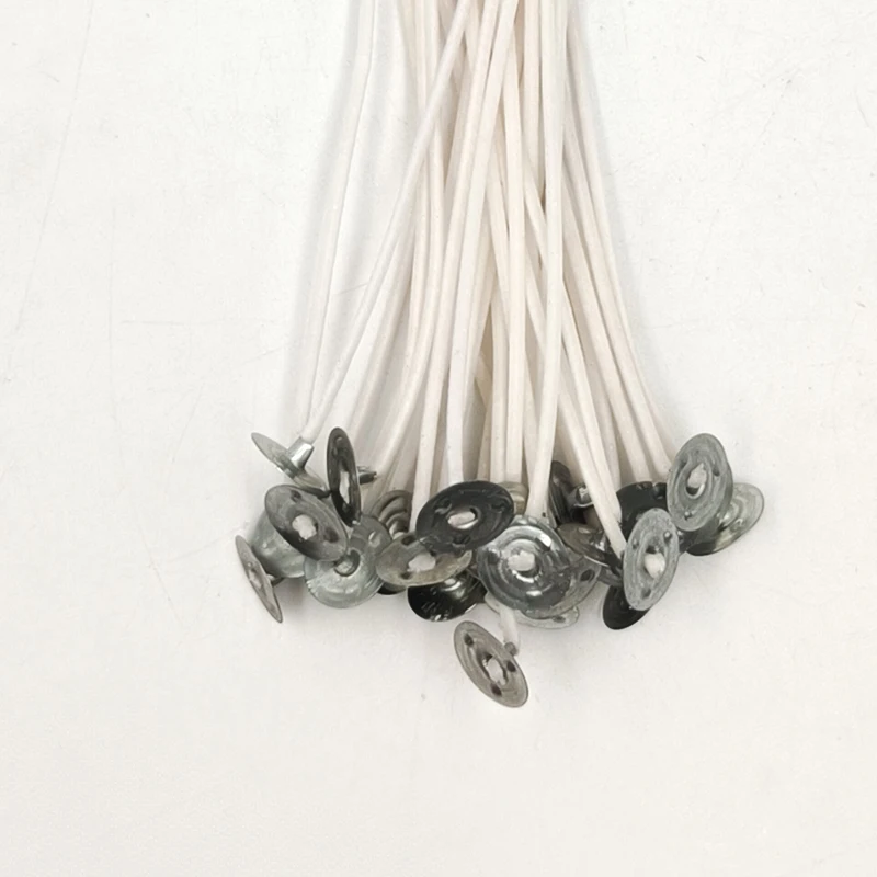 Organic Cotton Wicks Braided With Thin Paper Threads Wholesale 10cm Cotton Wick For Aromatherapy Candle Making