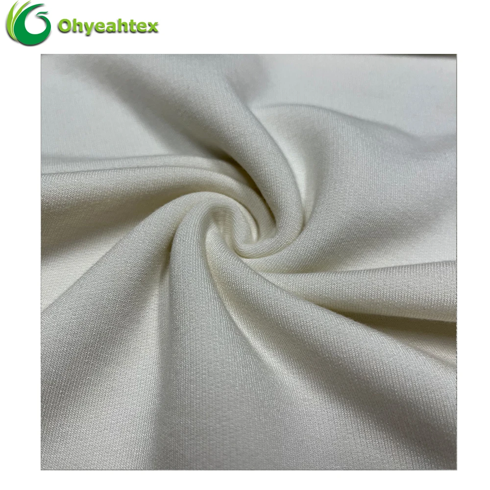 Anti Pill Comfortable Knitted Bamboo Polyester Spandex Fleece Jersey Fabric For Lining