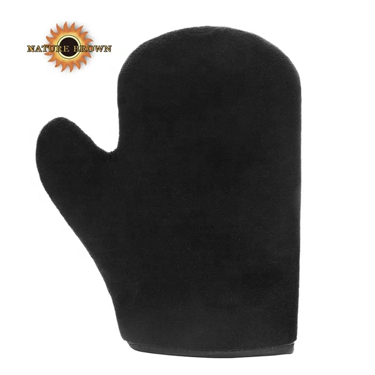 NATURE Luxury Gloves Customizable Logo Purple Black Sponge Velvet Exfoliating Self Removal Novelty Tanning Mitt