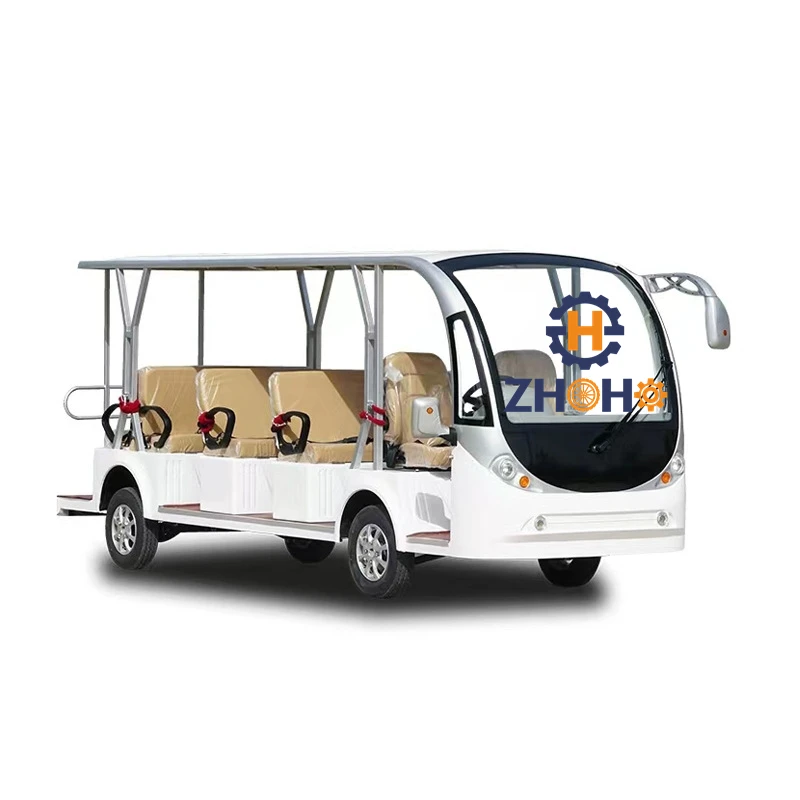 11 Seats Electric Sightseeing Shuttle Bus 100KM Max Travelling Range
