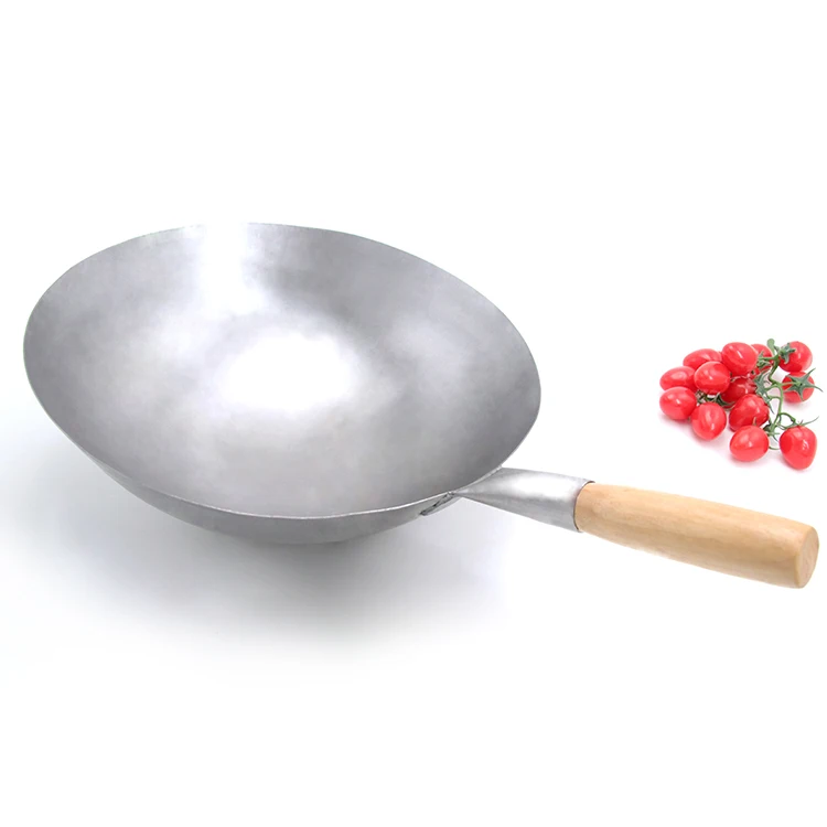 
Large China Traditional Handmade Wok Old-Fashioned Iron Frying Woks Uncoating Non-Stick Gas Pot 