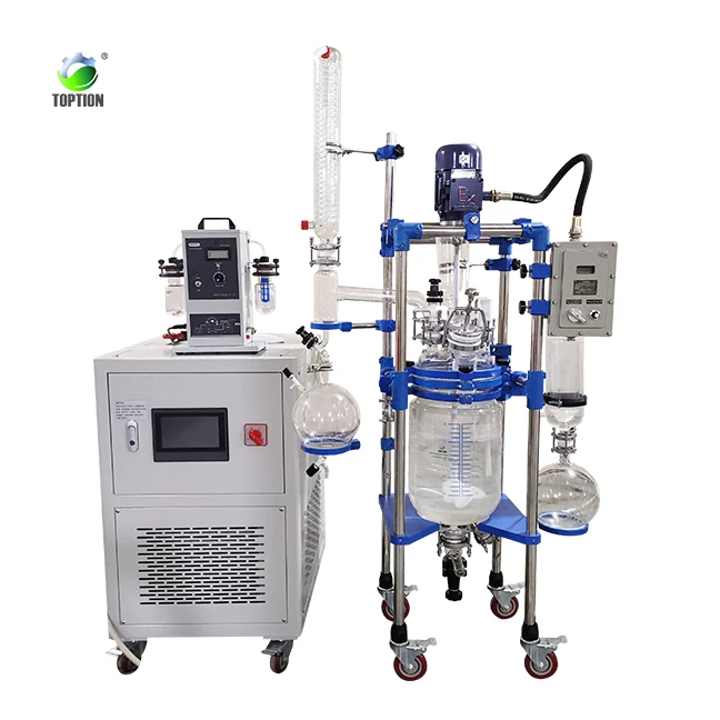 10l glass chemistry reactor jacketed glass reactor suit