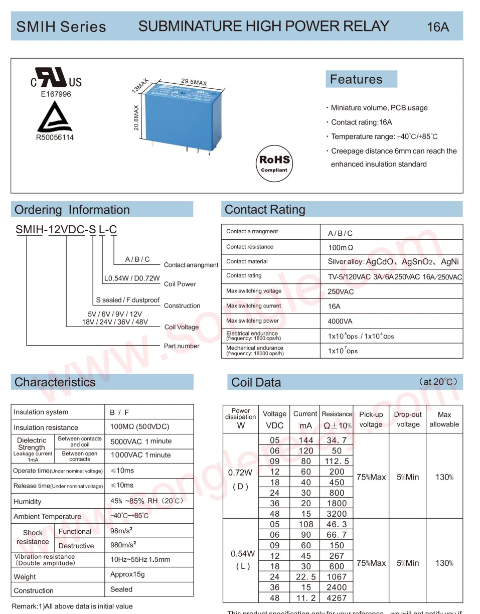 SMIH-05VDC-SL-C SMIH-12VDC-SL-C SMIH-24VDC-SL-C SL-C SL-2C 4pin 5pin 6pin 8pin New Original SONGLE Relay In stock