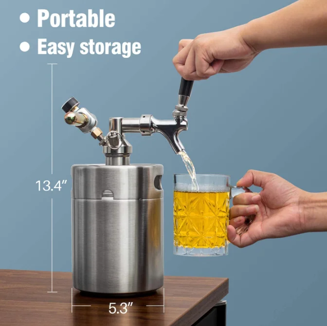 64 унции контейнер из нержавеющей стали пивоварня 5 литровая мини бочонки для пива