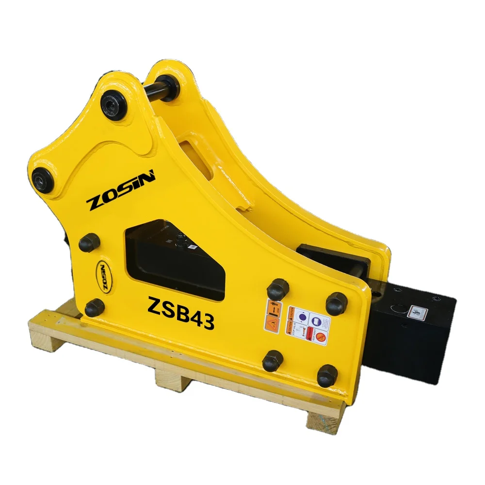 ZOSIN Excavator Attachments Manufacturer Provide side type Hydraulic rock hammer breaker for 6-9 ton excavator