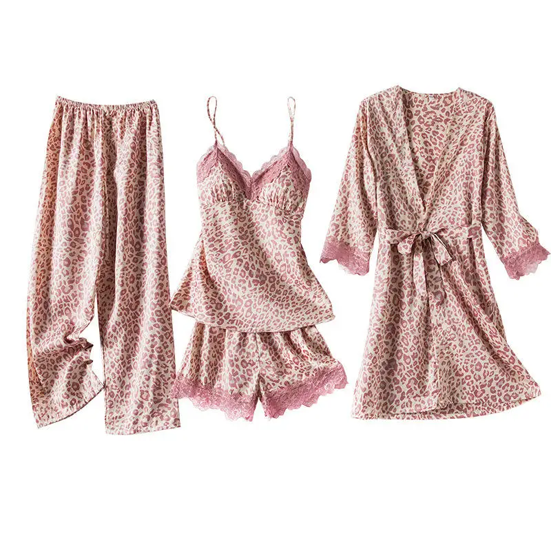 With Cheap Price Luxury Homewear Satin Dress Pajama Satin Floral Print Pajamas Shorts Satin Romper Pajamas