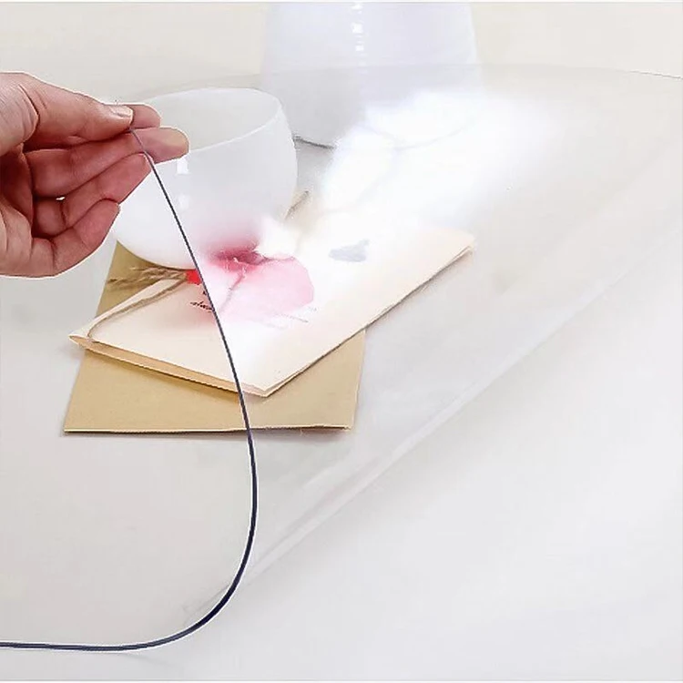 0.8 mm Waterproof Super Clear Transparent PVC Clear Film Roll/Sheets for Table Cloth Table Mat