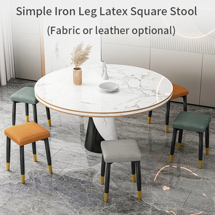 Home Furniture Luxury Fabric Orange Tufted Stools Chairs And Pedals