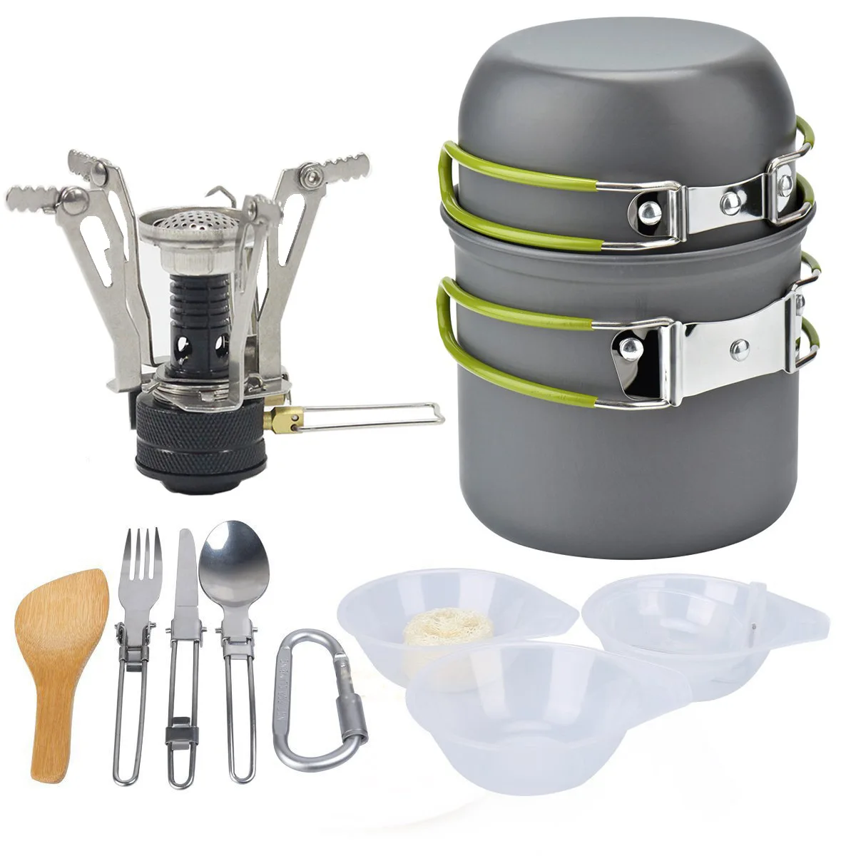 
Wholesale Outdoor Camping Kitchen Accessories Stainless Steel Cookware Pot Sets 