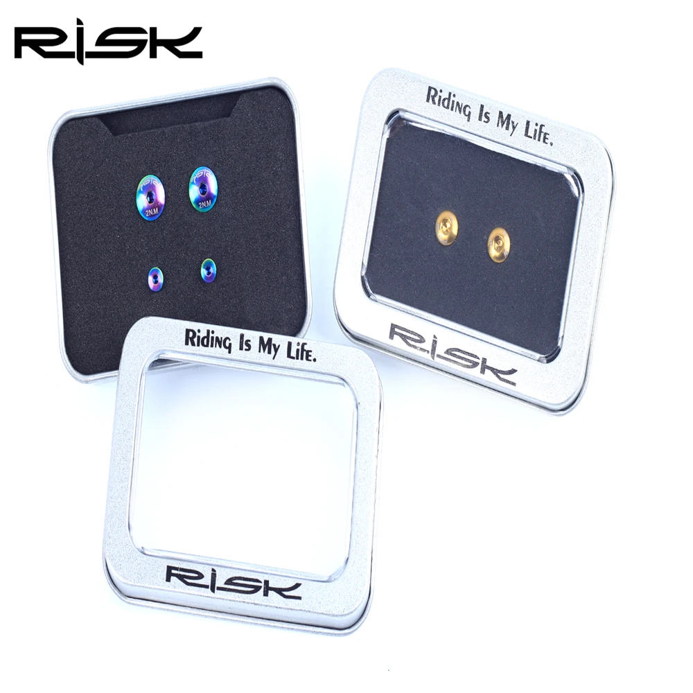 RISK Road Bike C-Brake Quick Release Fixing Bolt 2pcs/lot Titanium Bicycle Caliper Brake Clamp Locking Screw Fine Adjustment Nut