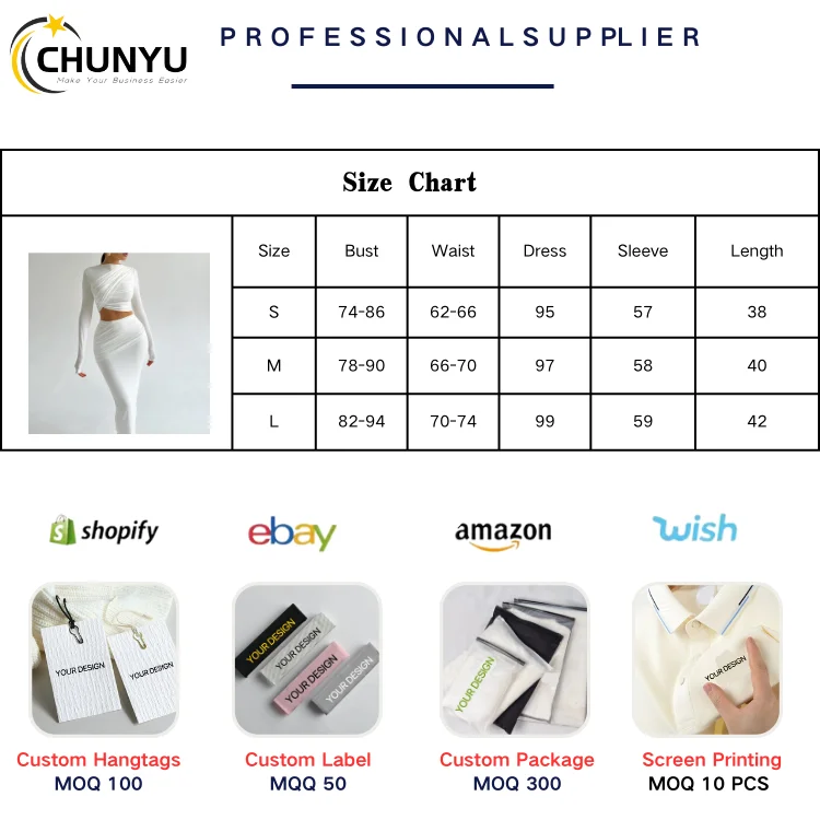 Sml Solid Round Neck Irregular Long Sleeved Open Navel Top Casual Half Skirt 2-Piece Set Fashion Set