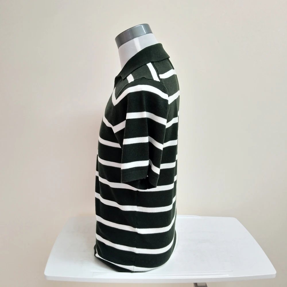 Custom US Size Soft Design breathable Polo stripe T shirt  OEM Logo Gym Clothes Man Unisex USA T Shirts.