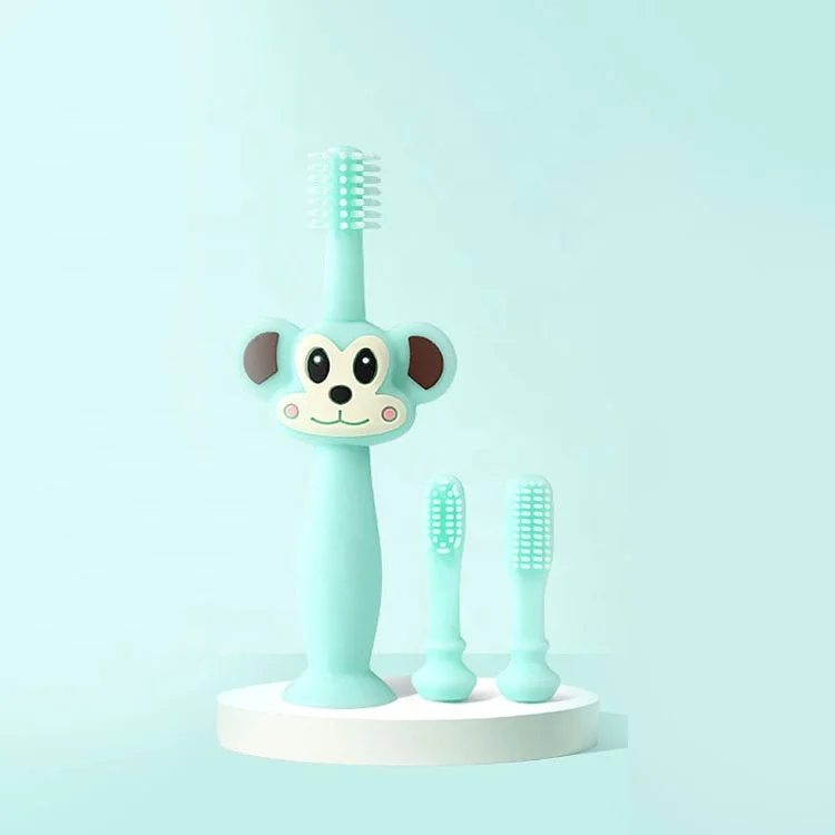
Lovely Monkey Rabbit Pig Baby Toothbrush Silicone With Suction Base  (62220202187)