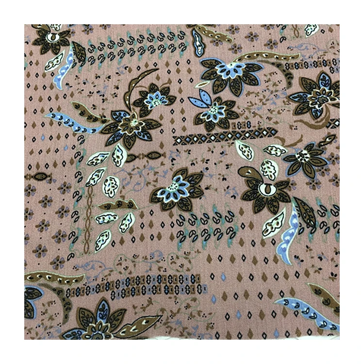 Breathable and comfortable wrinkle-free print rayon fabric printed for women