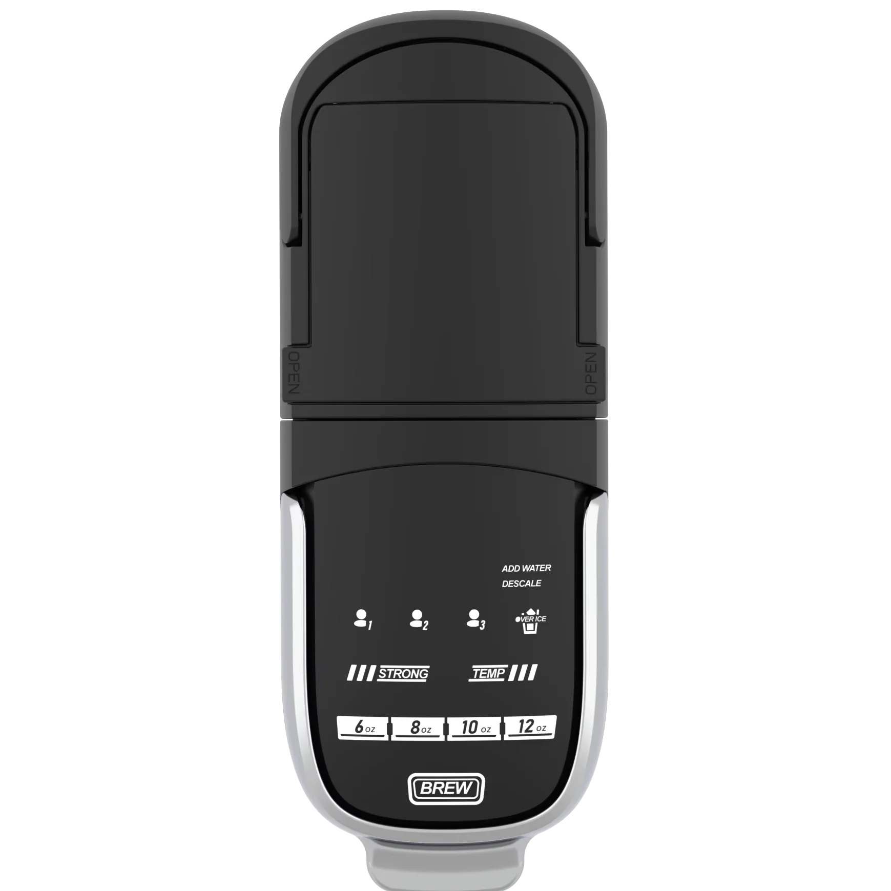 Black American capsule coffee machine, coffee machine with a choice of cup number