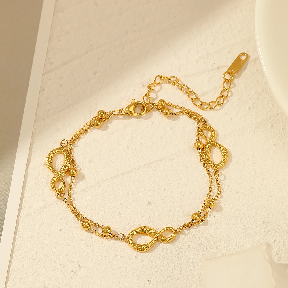 Женский двухслойный браслет из нержавеющей стали