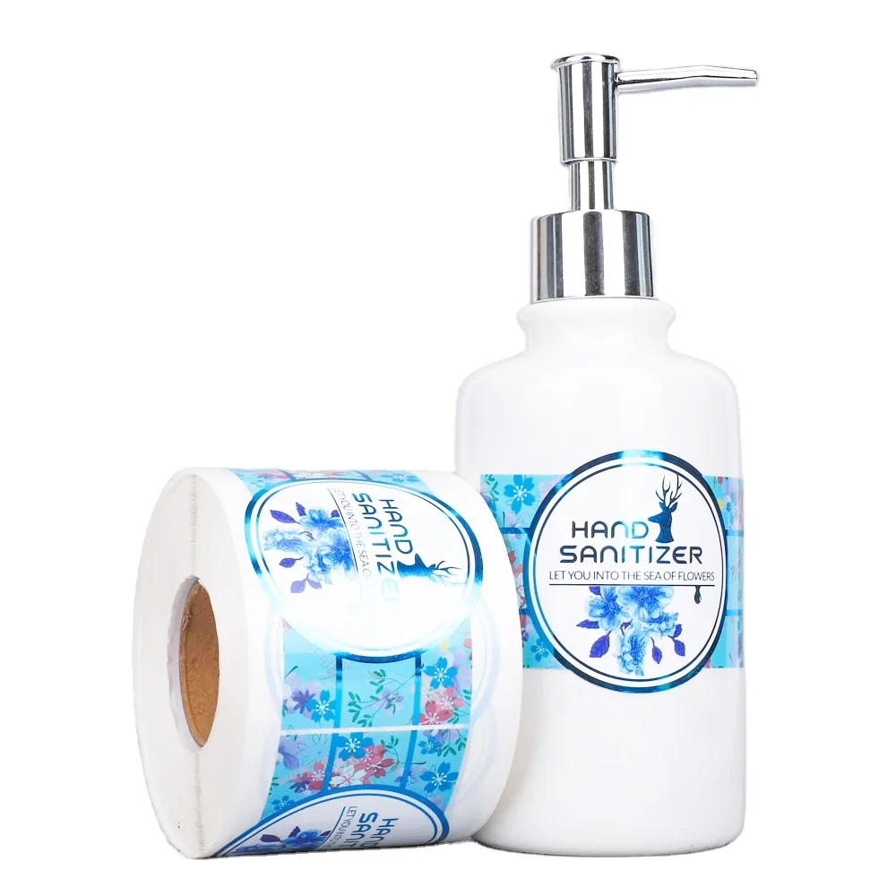 Customized private logo gold foil waterproof vinyl sticker self-adhesive Cosmetic Skincare Bottles packaging label stickers