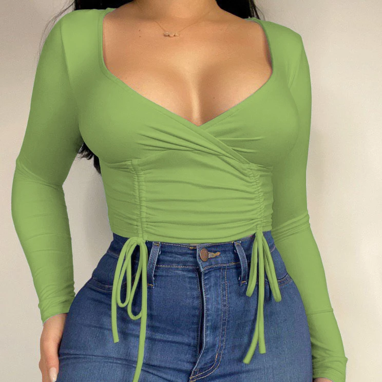 Модный весенне-осенний Женский Топ с длинным рукавом Сексуальная модная блузка футболки для женщин топы