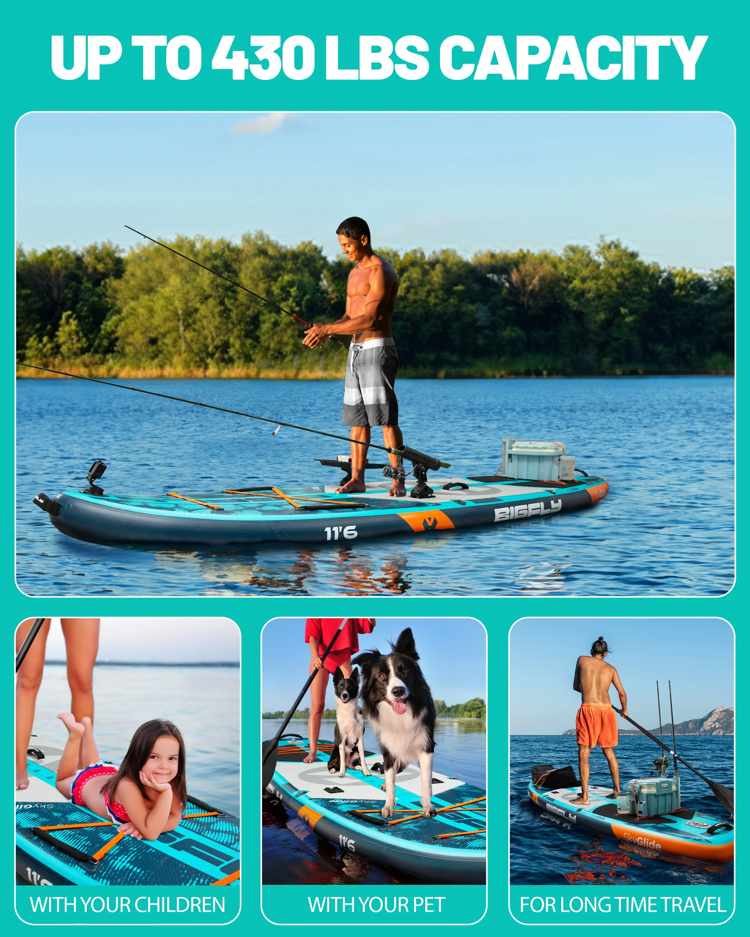Wholesale  Standup Paddleboard Fishing Paddle Board SUP Kayak Seat PVC Stand Up Paddle Board for Fishing