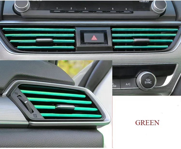 XHC Car Seal Styling Interior Stickers Decoration Strip Mouldings Car Dashboard Air Outlet AC  air conditioner decorative strip