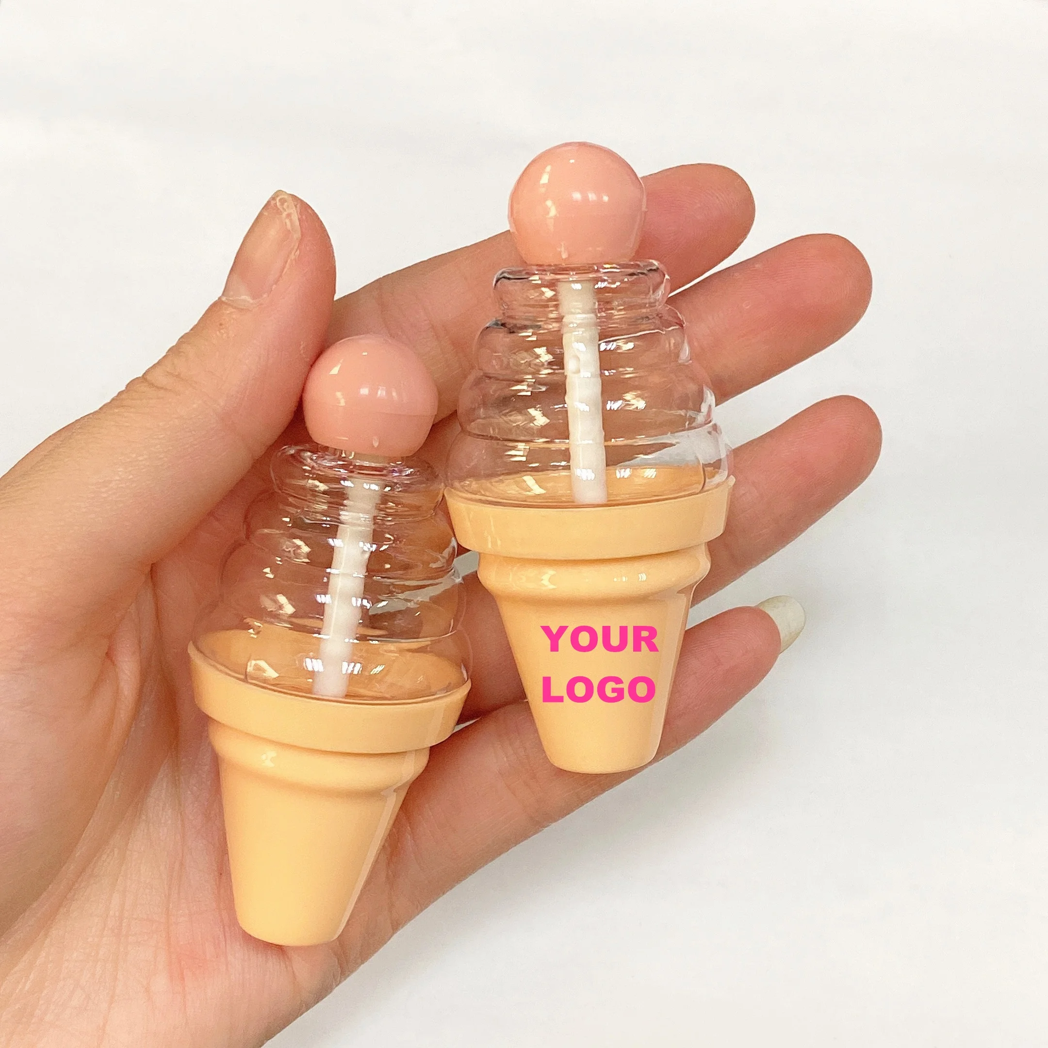 13ml Jinlan Factory Wholesale Tiny Baby Bottle Lipgloss Tubes Icecream 10 ml Customized Private Label