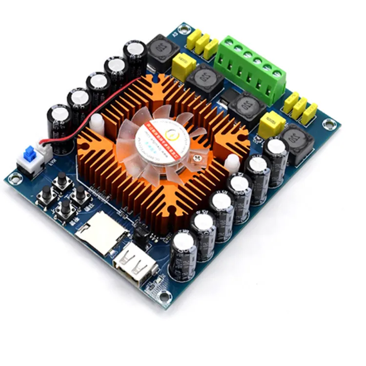 XH-A120 digital power amplifier board TDA7498E support U disk TF cassette remote control double 160W