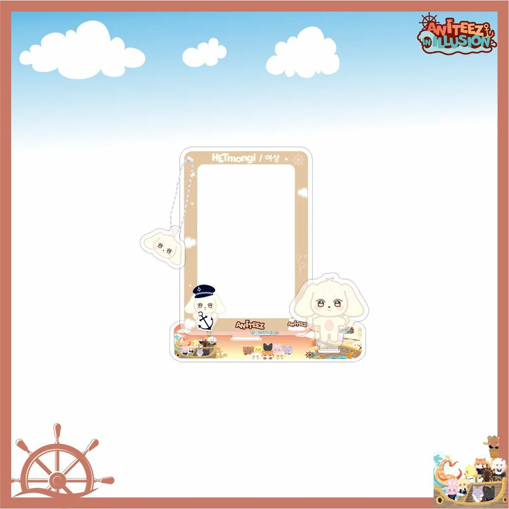 KPOP ATEEZ ANITEEZ Cartoon Photo Frame Cards Holder Stand Figure Model Yeosang Seonghwa Jongho Photocard Display Model Fans Gift