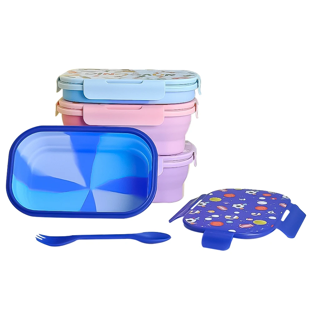 Складной контейнер для пищевых продуктов портативный хранения безопасный микроволновой печи складной силиконовый Ланч-бокс