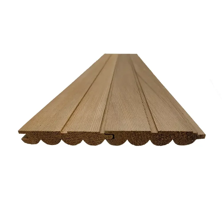 Half Round Decorative Wood Panel 3D Wood Cladding Panel For Interior Wall