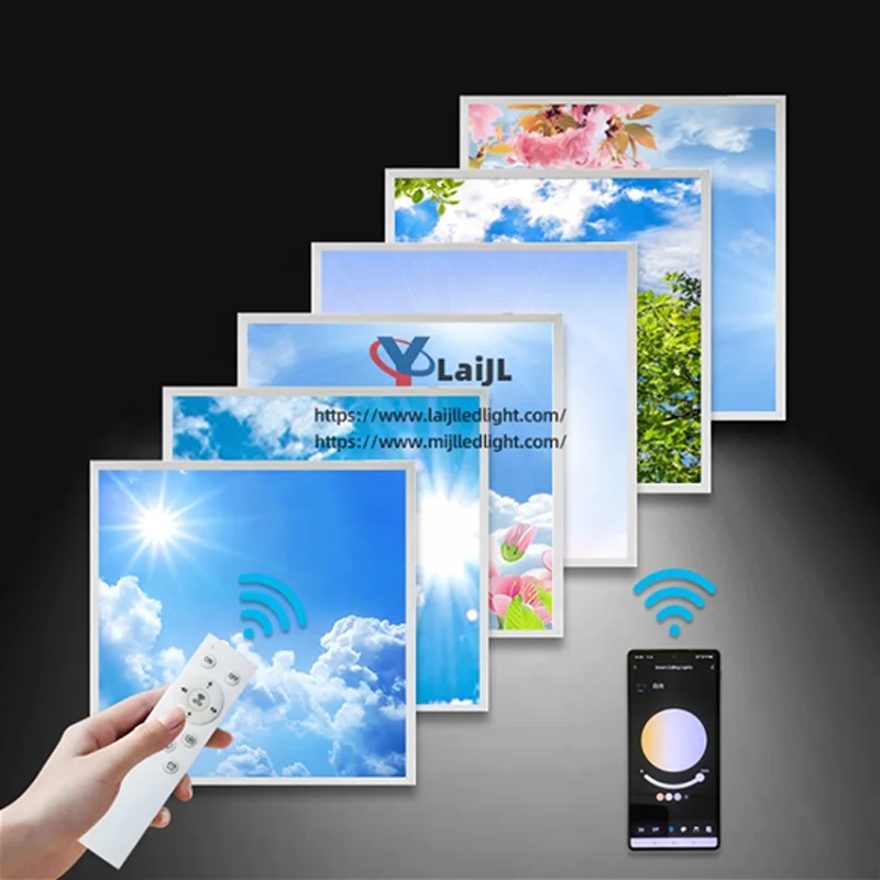 Zhejiang Factory Custom Led Blue Sky Cloud Panel Light 595*595mm Ceiling Flat 2X2FT