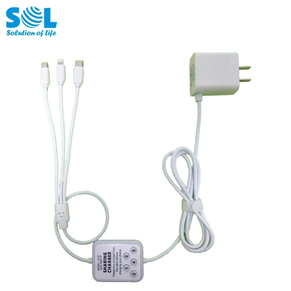 Small Business Mobile Phone Charger with 3 in 1 Hotel Charging Cable