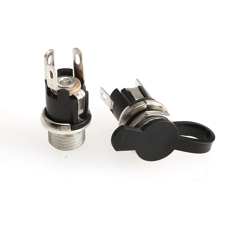 12V 3A DC021 DC025 Plastic Female Socket Panel Mount Jack 5.5*2.1mm 2.5mm DC Power Connectors Electrical Supplies