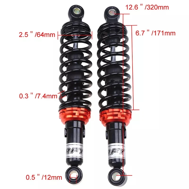 RFY Orange Black 280mm320mm  Rear Shock Absorber Air Suspension For Honda Monkey Trail Bike  Cheetah 125 ATV