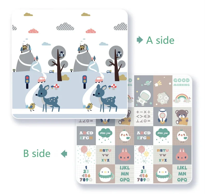 Baby Crawling Blanket Gymnastics Mat Padded Extra Space For Fun Cute Patterns Infants Babies Toddlers Indoor Outdoor Use Large