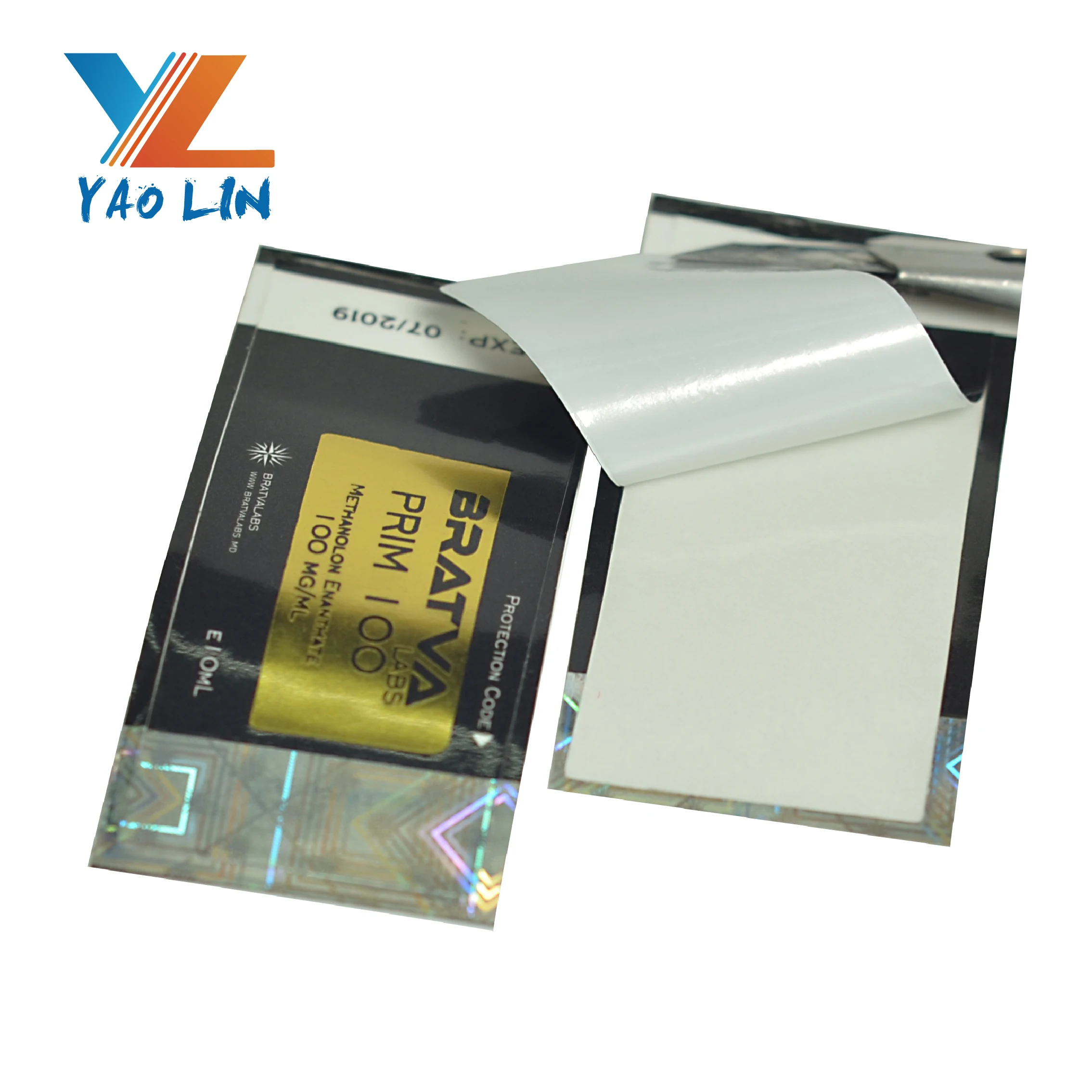 Free Design Steroid Pharma Hologram Vial Labels Custom print professional labs hologram Test E Cypionate steroid