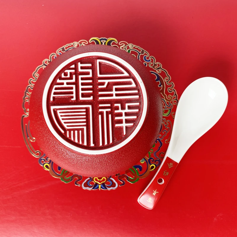 2021 New red color Chinese dinnerware wedding dinnerware for wedding event