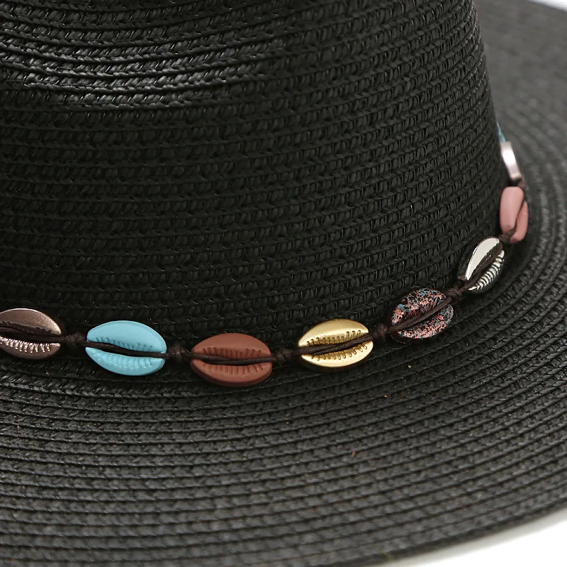 Wholesale beach straw hat large panama paper hat summer sunshade ladies buy high fashion straw travel visor hat