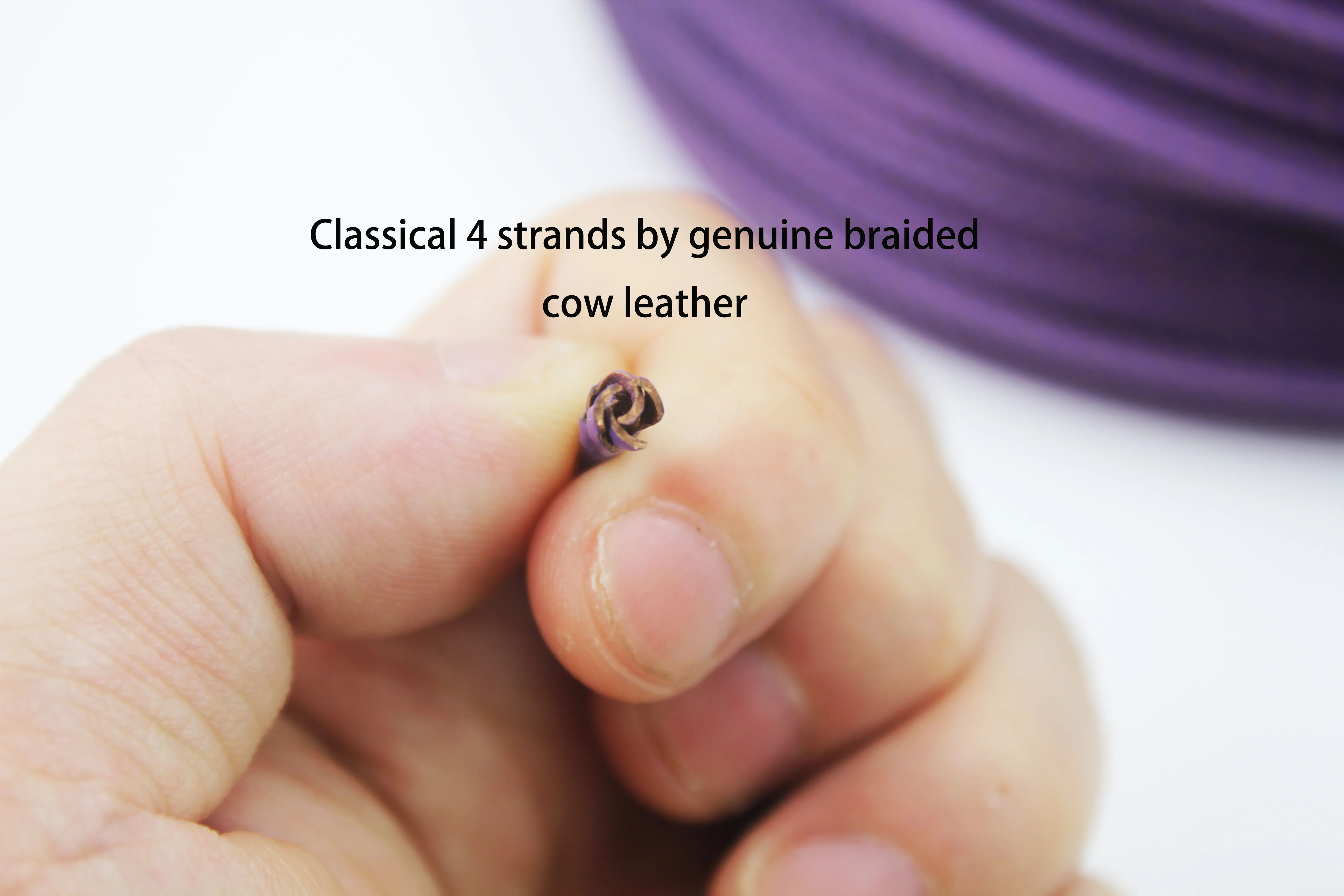 BMZ 2024 New arrivals 3mm non edge-dyed leather necklace cord