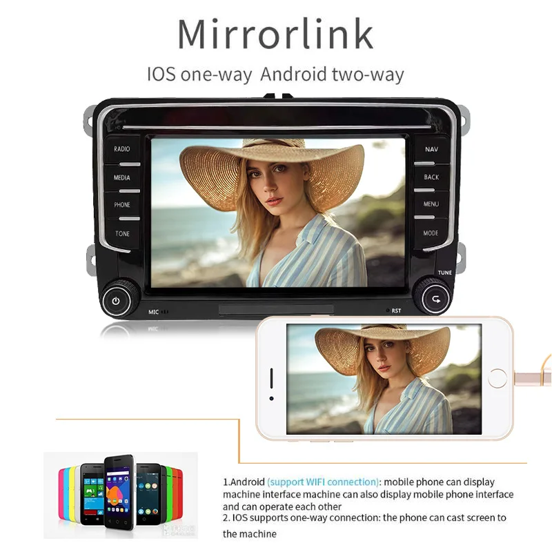 In Stock RNS 510 Car Radio RCD360 PRO NONAME Android Auto Carplay For VW Golf 5 6 Jetta MK5 MK6 Tiguan CC Polo Passat