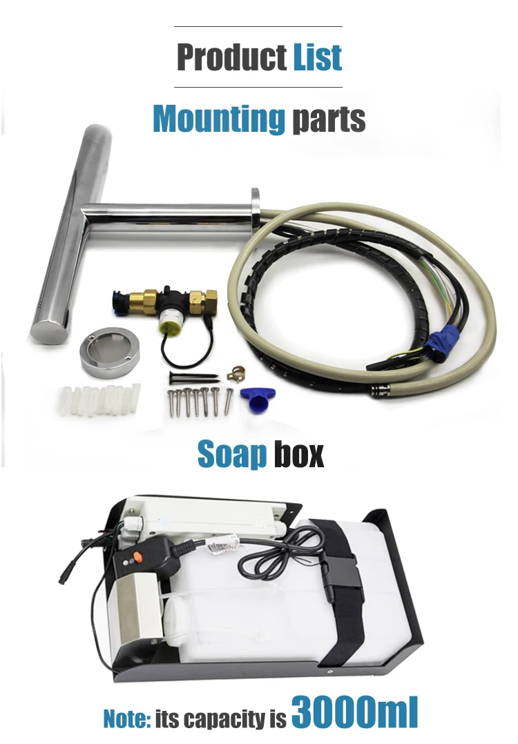 Customized Plugs Hand Dryer Touchless Stainless Steel Basin Faucet Tap With Soap Dispenser