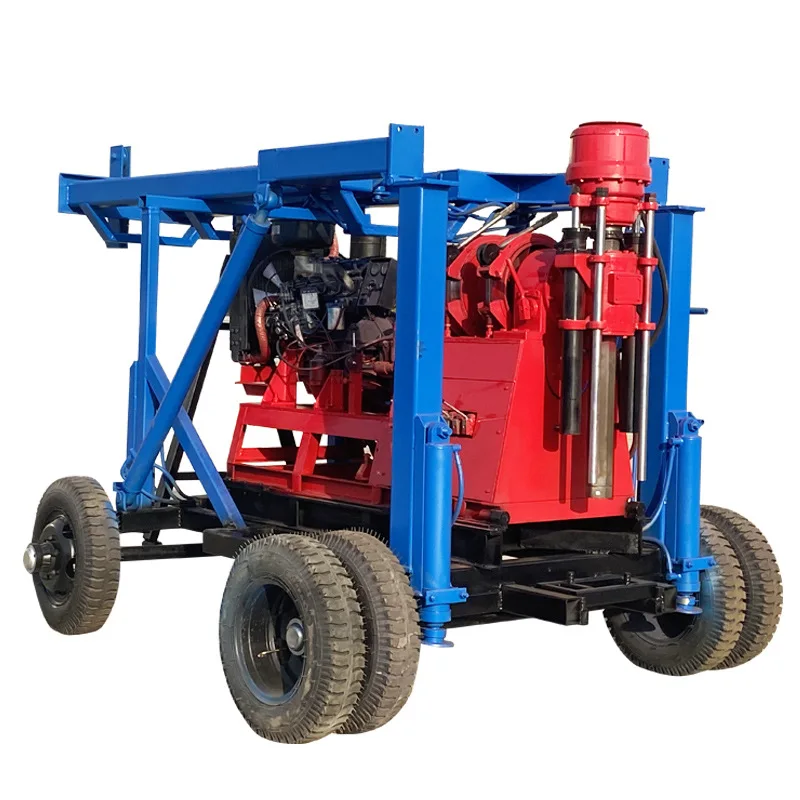 Cheap Portable Small Trailer 180m 200 Meters Mine Well Water Drilling Rig