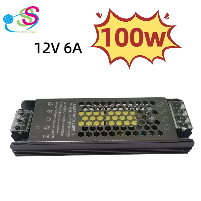 Seestar 60W 12V/24V/48V  Constant Voltage  LPF0.50  Isolated no flicker  led driver  for the strip light advertisement light