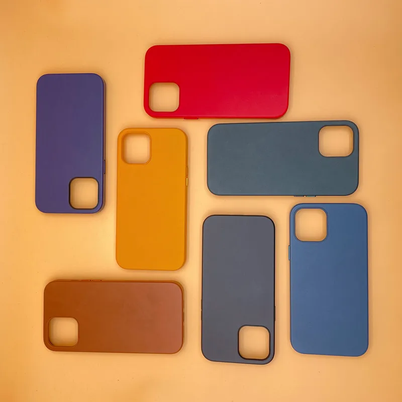 WOWCASE 2023 Genuine Smooth Leather Phone Case Mobile Phone Case For iPhone 13 14 15 Pro Max With Magnetic Animation