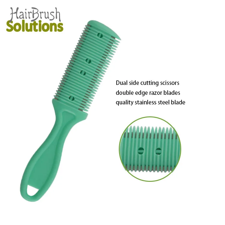 Professional Custom Hair Cutter Comb Cutting Scissors Double Edge Razor Comb Hair Cutting Styling Razor Blade Comb Kit