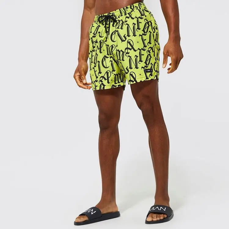 Beach Nylon Full Body Print Nylon Gym Shorts Men Ass In Shorts