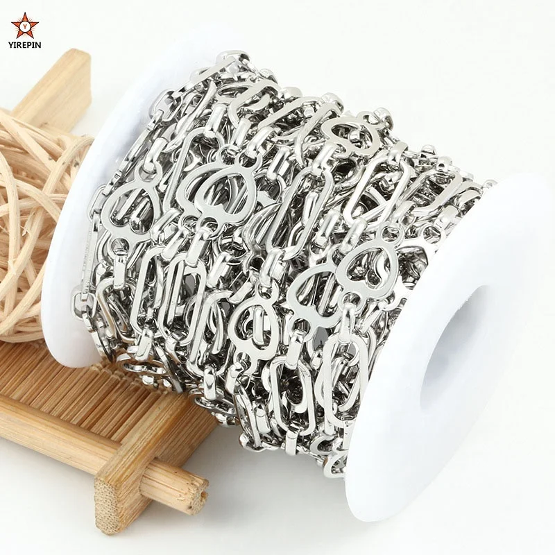 Hip hop non fading stainless steel handmade chain twisted chain DIY necklace bracelet clothing chain jewelry accessories