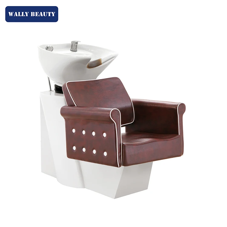 with button decorate shampoo washing chair Wally Beauty WL-U386 for use salon shop