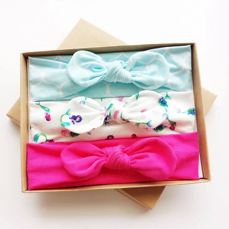 Baby Girl Big Bow Hair Accessories Elastic Ribbed Cotton Hair Bands Hairband for Kids Top Kont Bow Baby Headbands