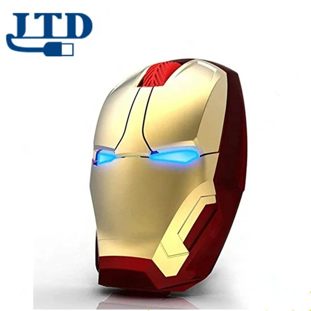 Hot selling unique design Ergonomic Wireless Iron Man Mouse 2.4G Portable Mobile Computer Mouse