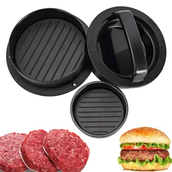BBQ Tools 3 in 1 Plastic non-stick Manual Stuffed Meat Mold Double Hamburger Press Patty Maker Burger Press